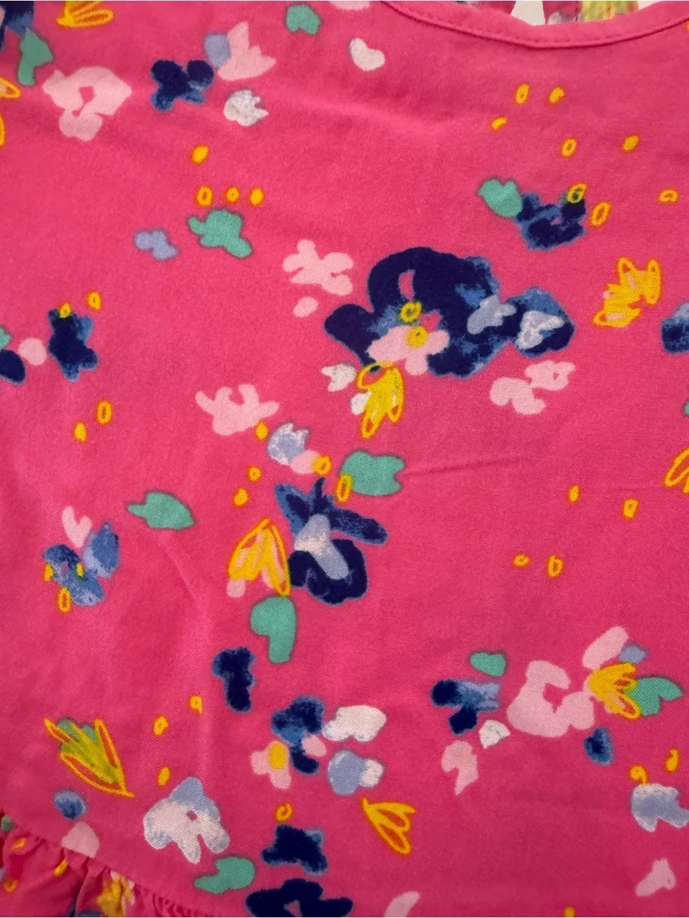 Cat & Jack Hot Pink Floral Ruffle Sleeve Dress